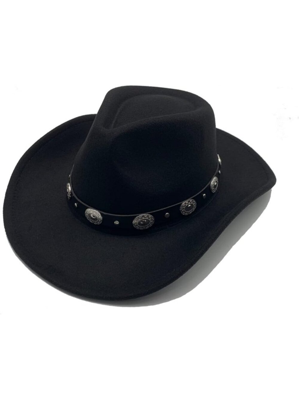 Women's Black Western Cowgirl Hats Felt Fedora Hat Chapeau Halloween Costume
